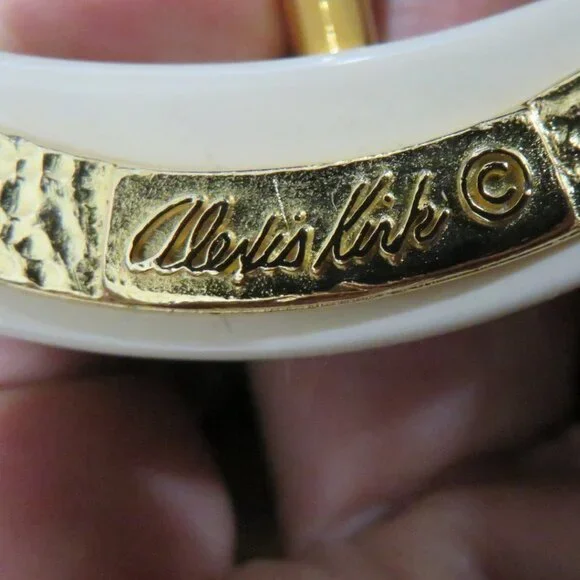 Alexis Kirk Vintage snakeskin leather Navy Gold embellished belt Gorgeous!! - Picture 3 of 6